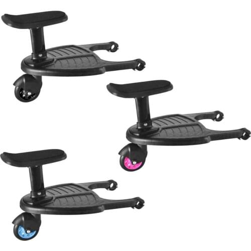 Comfortable Buggy Wheeled Board Baby Stroller Ride-On Sliding Gliding Stand Board with Detachable Seat Board Holds 55lbs For Kid