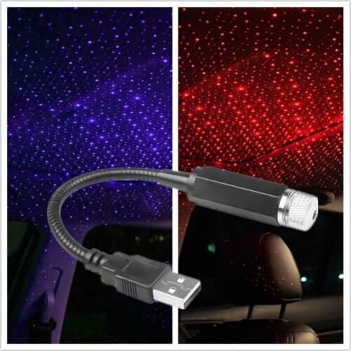 USB Star Car Atmosphere Lamp Automobile Roof Projector Auto Ceiling Romantic Night Light LED USB Automotive Decorative Lamp