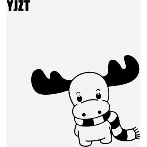 YJZT 16.6CM*13.8CM Creative Decoration Of Christmas Elk Cartoon Car Sticker Vinyl Decal Black/Silver C23-0112