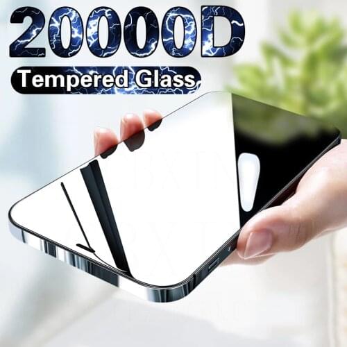 20000D Curved Full Cover Protective Glass On For iPhone 12 11 Pro X XR XS Max Tempered Screen Protector iPhone 7 8 6 Plus Glass