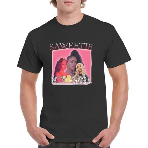 Vintage Rapper Saweetie T-shirt Unisex Hip Hop Rock graphics 100% Cotton Multicolor Retro 90s Icy Girl Tee Female/Man