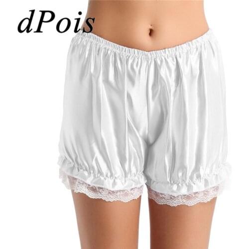 Womens Girls Lace Hem Safety Short Pants Shiny Pumpkin Bloomers Shorts Pants Cute Security Short Pants Lace cWomens Intimates