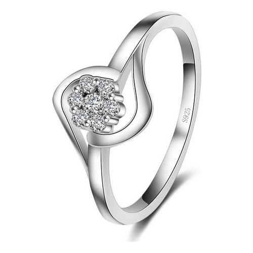 New Simple Style Finger Rings For Ladies Fashion Elegant Jewelry CZ 925 Sterling Silver Wedding Engagment Rings