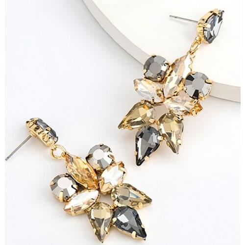 ZHINI Trend Long Earrings Female 2020 New Colorful Crystal Dangle Earrings for Women Rhinestone Statement Jewelry 2020 brincos