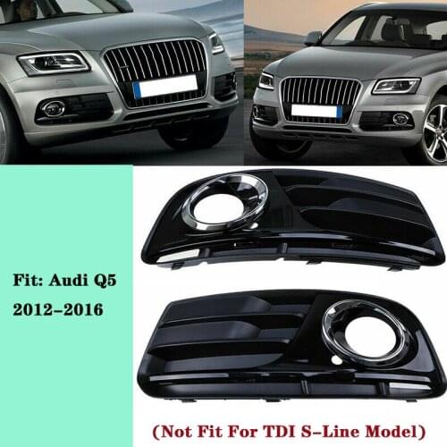1 Pair For Audi Q5 2013-2016 Front Bumper Lower Grille Fog Light Cover Bezels 8R0807682J