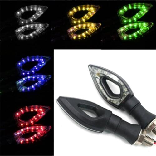 1 Pair Yellow Light Motorcycle LED Turn Signal Indicator Lights 12 Leds 12V
