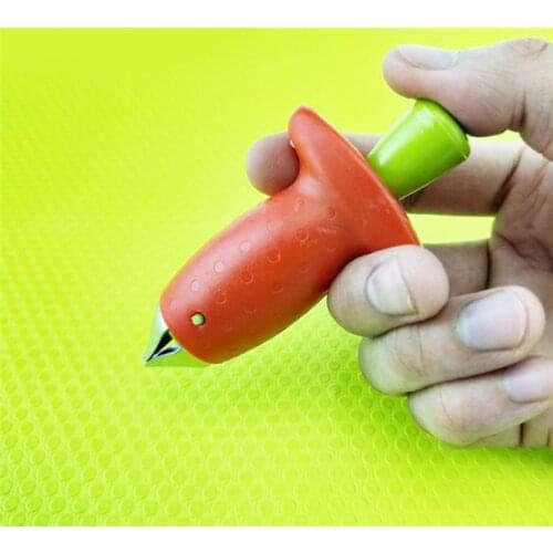 100pcs Portable Fruit Slicer Strawberry Huller Tools To Dig Core Nuclear Digging Device Fruit Top Remover Gadget kitchen tool