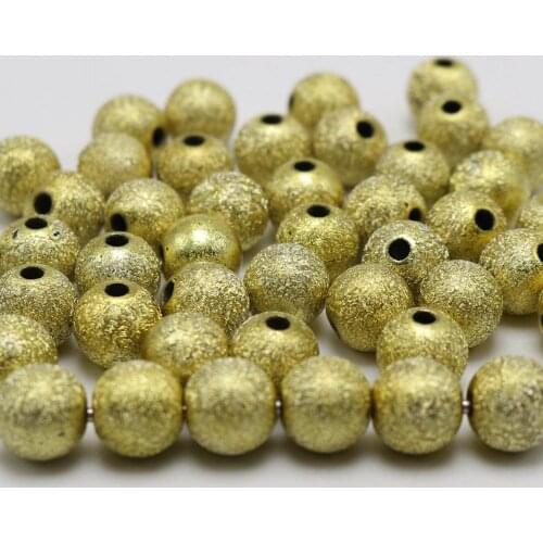 100 Gold Glitter Acrylic Round Beads 10mm Spacer Finding