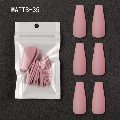20pcs/pearl Bag Matte Fashion French False Nails Long Coffin Fake Nails Art Manicure Nail Art Nail Tips Matte Full Cover