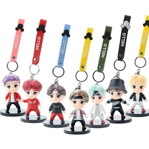 7Pcs/Set Hot Kpop Bangtan Boys Figure Doll Girl Toys Cute Fan Keychain Pendant Ornaments Adult Toys Christmas Birthday Gift