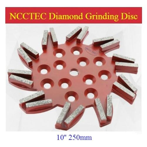 10'' Strange shape Flying Diamond Grinding Disc for EDCO Blastrac SPE floor grinder | 250mm disk for SPE DFG-500 | 20 segments