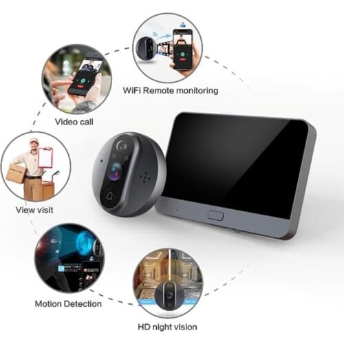 Smart Video Doorbell Wireless WiFi Tuya App Smart Door Viewer PIR Motion Rechargeable Security Bell Support APP Remote Control