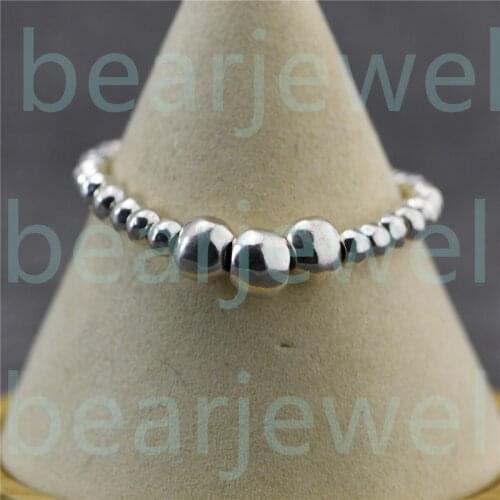 Big Bead Silver Spanish Style 19CM Bracelets For Women Men Anniversary Gifts