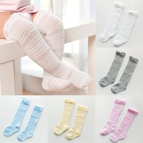 2017 New Brand Baby Girls Sockings Knee High with Bows Cute Baby Socks Long Tube Kids Leg Warmers 0-3T