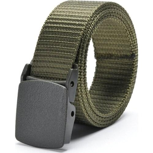 Canvas Waist Belt with Metal Plastic Buckle Male Casual Fabric Belt Mens Outdoor Sports Military Tactical Nylon Adjustable Belt