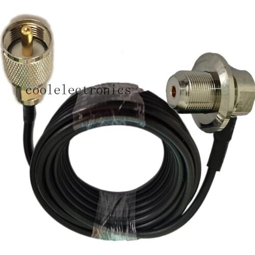 RG58 Coax Cable Long UHF PL259 Male to UHF SO239 Female Right Angle for Car Mobile Radio Antenna Coax Cable 1/2/3/5/10/15/20/30m