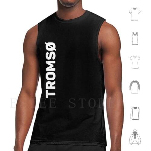 Tromso Tank Tops Vest Tromso Norway Travel Tromso Vertical Text Tromso Sideways Text Tromso White Text Tromso Design
