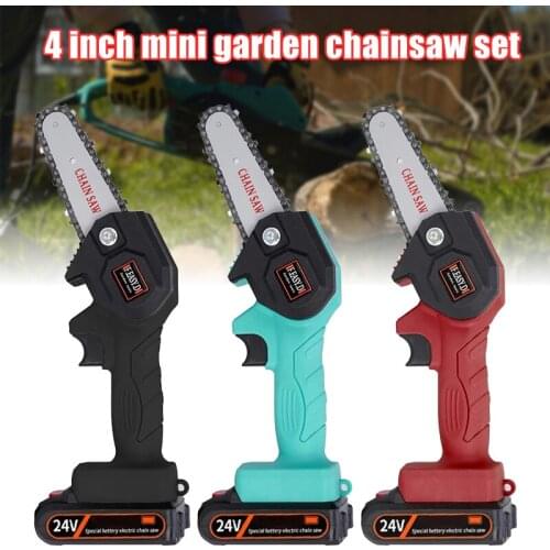 Mini Pruning Saw 4 Inch Rechargeable Garden Logging Chain Saw Hand-held Garden Cutting Machine Set With Tools In Stock