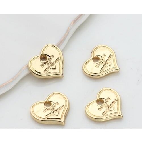 Zinc Alloy Golden Mini Love Heart Charms Beads 10mm 20pcs/lot For DIY Fashion Jewelry Making Accessories