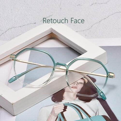 New TR Spectacle Frame Retro Polygon Spectacle Frame Anti-Blue Light Glasses Optical Prescription Spectacle Frame Mirror 85001