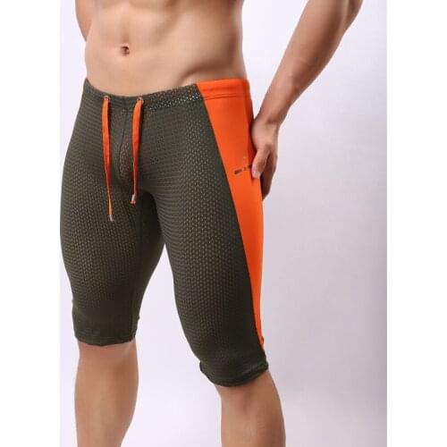 BRAVE PERSON Mens Multifunctional Sport Shorts Mesh Net Breathable Gym Short Cycling Running Tights Bodybuilding Middle Shorts