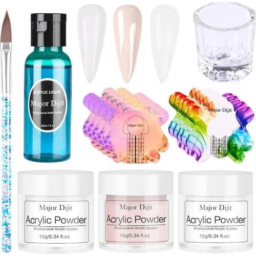 Dipping Nail Powder Set Fluorescent Neon Dip Glitter Powder Liquid System Clear Dip System Tools Acrylic Powder Kit