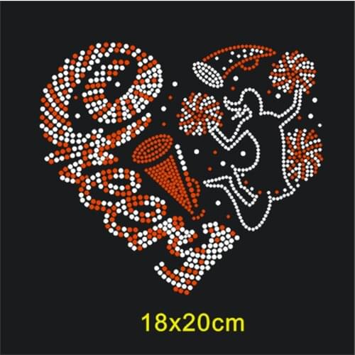 T-Shirt Sticker Hot-Fix Crystal Transfer Heart Rhinestones Design Custom Patterns For T-Shirt Diy Cloth Sticker Art Accessories