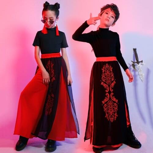 New ChildrenS Chinese Style Hip Hop Costumes Girls Boys Jazz Performance Outfit Catwalk Clothing Modern Stage Wear DNV13406