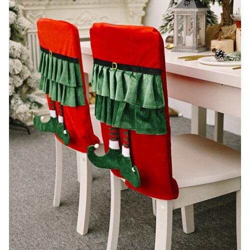 New Christmas products and festival supplies Elf skirt hanging leg chair cover Hotel restaurant holiday decoration chair cover