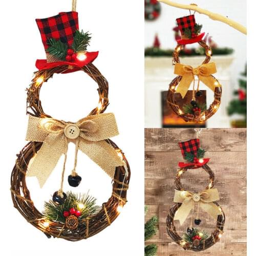 NEW 2020 Christmas Halloween LED Garland Hanging Decoration Home Rattan Crown Wall Door Home Decoration