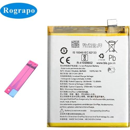Original 3700mAh One plus 6T BLP 685 Battery Replacement For Oneplus 6T BLP685 Mobile Phone Battery With Tape