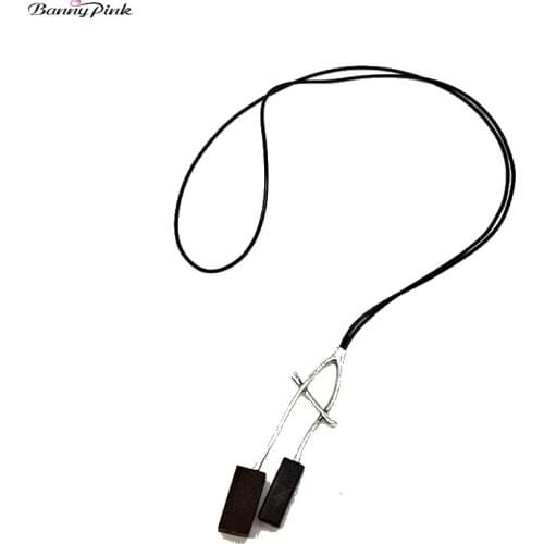 Banny Pink Retro Double Sandal Wood Pendant Neckalce For Women Ethnic Long Black Rope Sweater Chain Necklace Geo Dangle Necklace