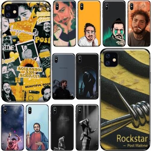 Post Malone rockstar Phone Cases for iPhone 11 12 pro XS MAX 8 7 6 6S Plus X 5S SE 2020 XR Soft silicone cover shell funda capa