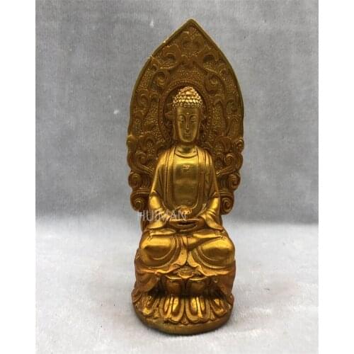 Collect China Fine Workmanship Brass Sculpture Buddha Metal Crafts Home Decoration#30