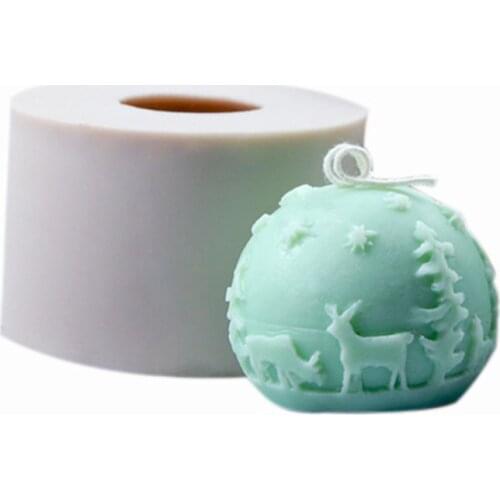 Merry Christmas Ornament DIY Candle Mold Silicone Handmade Soap Mold Christmas Decorative Candle Maker Safety Baking Mold there