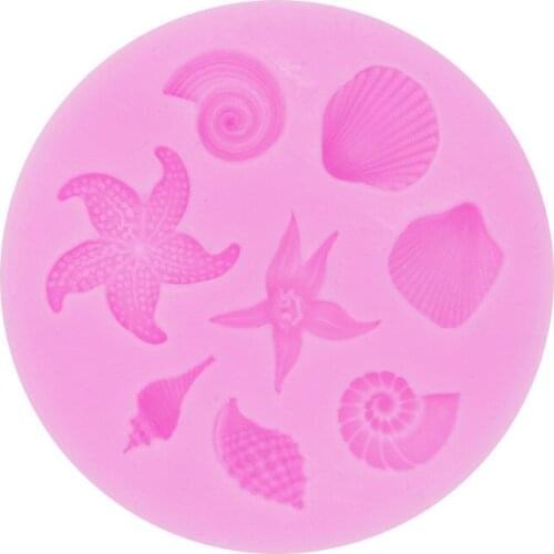 Starfish Shells Shaped Silicone Fondant Cake Decorating Mold Chocolate Molds Mousse Mould Baking Tool Kitchen Accessories