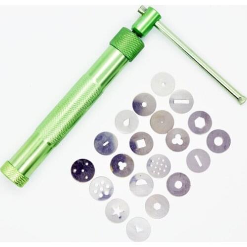 Stainless Steel Sugar Paste Clay Extruder Craft Gun With 20 Tips Sugarcraft Fondant Cake Sculpture Polymer Clay Tools -25