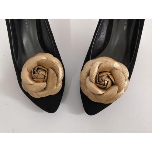 1 Pair PU Camellia Shoes Clip Removable Shoes Charm Shoes Decoration Embelishment Bridal Shoes Clip# SH2020017