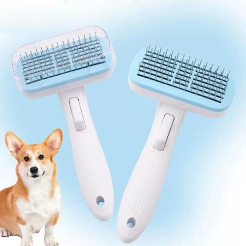 Self Cleaning Steel Needle Slicker Massage Brush Pet Grooming Brush Comb for Dogs and Cats