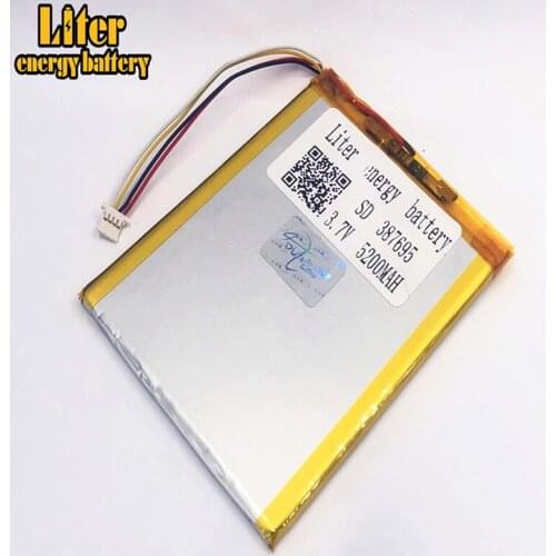 Plug 1.0-4P 3.7 V 387695 407595 5200mah factory high quality lithium polymer li-ion rechargeable battery lipo battery