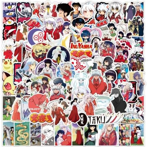 10/50/100PCS Anime Stickers Inuyasha Graffiti Stickers for Laptop Notebook Skateboard Computer Luggage Cartoon Decal Sticker