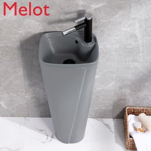 Light luxury color column basin vertical small Huxing floor small wash basin small one wash basin balcony column basin