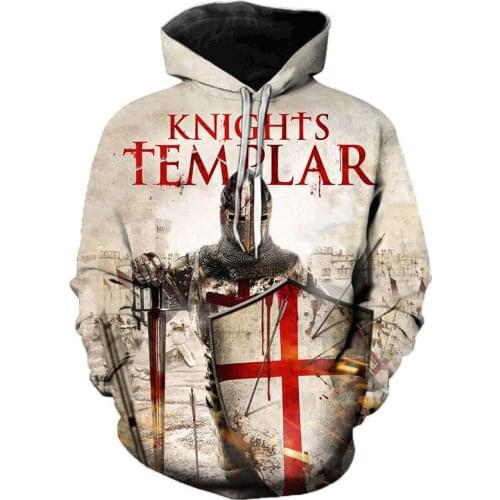 Newest Knights Templar 3D Printed Hoodies Men Women Fashion Casual Hooded Sweatshirts Streetwear Oversized Pullover Outerwear