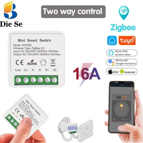 Tuya Zigbee Switch 3.0 Mini Smart Light Switch Module Wifi Remote Control Home Automation Electric Work with Alexa/Google Home
