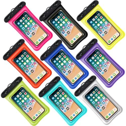 6 Inch Float Airbag Waterproof Swimming Bag Mobile Phone Case Cover Dry Pouch Universal Diving Drifting Riving Trekking Bags