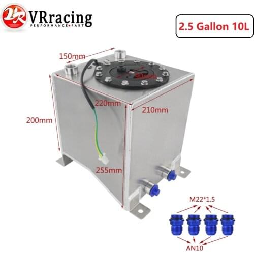 VR - 2.5 Gallon 10L Aluminum Race Drift Fuel Cell Tank Fuel Surge Tank With Level Sender VR-TK38