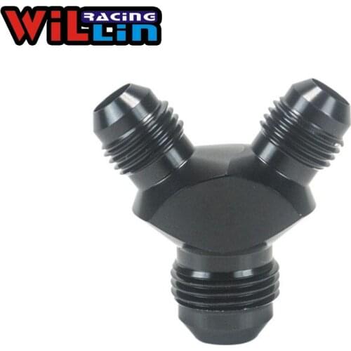 Willin Racing AN 6 AN6 Inlet AN8 Outlet Aluminum Splitter Adapter Wye Fuel Fitting,Y-fitting
