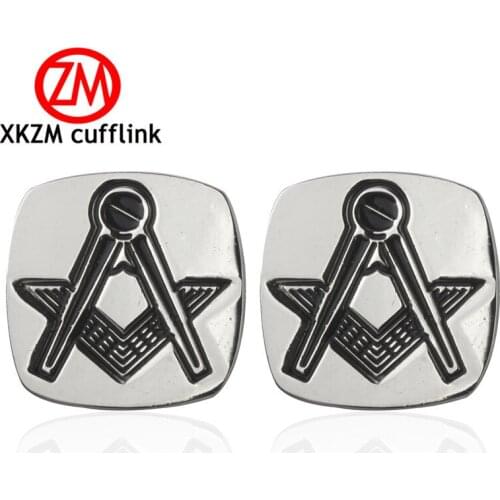 XKZM Jewelry French shirt cufflink for mens Brand Square fraternal Cuff link Luxury Wedding Button silvery High Quality