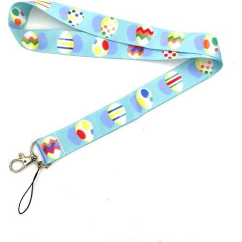 Colourful Easter Eggs Neck Strap Keychain Lanyard For Keys USB Gym ID Card Badge Holder Mobile Phone Accessories DIY Hang Rope