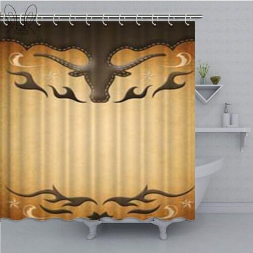 Western Texas Star Bathroom Shower Curtain Set Home Decor Art Prints Waterproof Polyester Rustic Bath Curtains